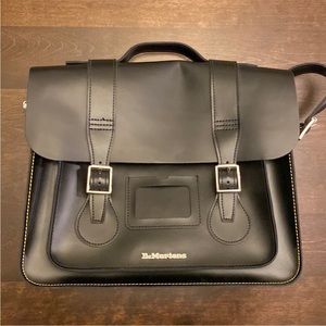 Dr Martens Large Black Leather Sachel Bag